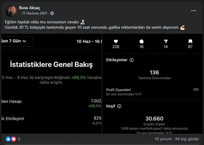 Eğitim teşekkür mesajı