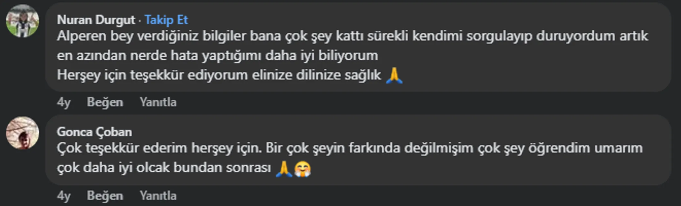 Eğitim teşekkür mesajı
